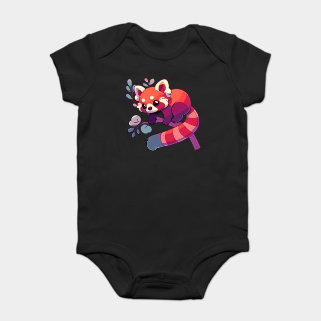 Cute Red Panda - Kawaii Red Panda Baby Bodysuit by Yesteeyear